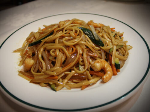Tallarines con gambas - Restaurante Gran Muralla Albacete