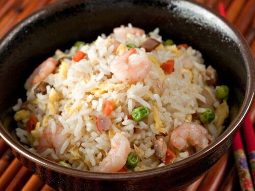 Arroz frito con gambas - Restaurante chino Gran Muralla en Albacete. El arroz en la comida china