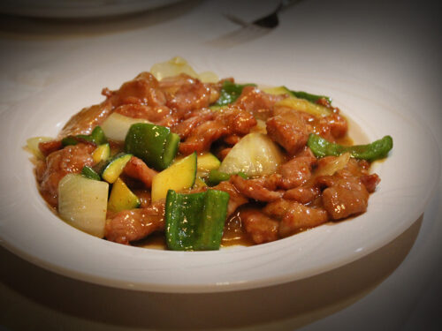 Cerdo con salsa de curry - Restaurante Gran Muralla Albacete